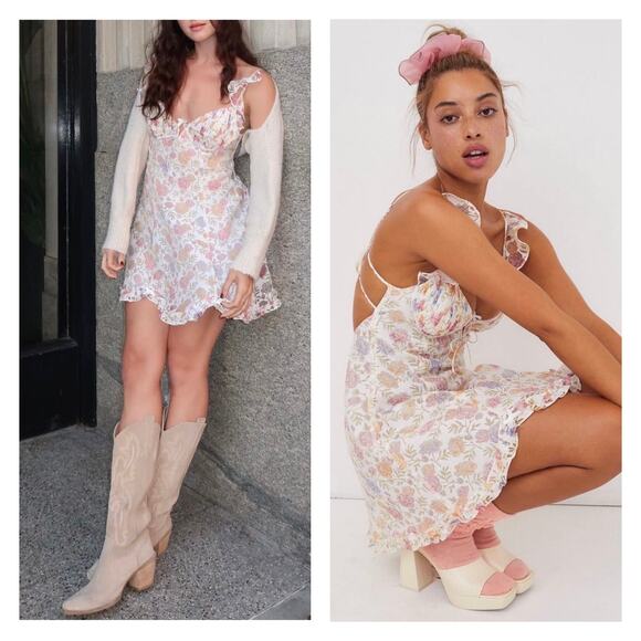 For Love & Lemons Rosie Floral Slip Dress Size S - Picture 12 of 12